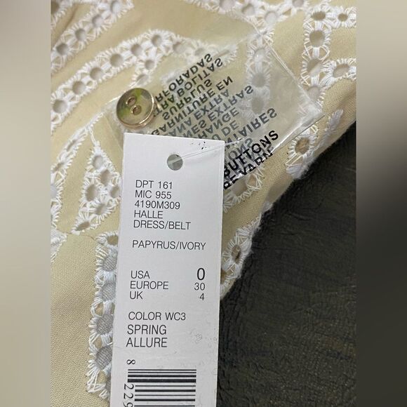 NWT Antonio Melani Halle Eyelet lace embroidery button down collared dress SZ 0 - Picture 13 of 13